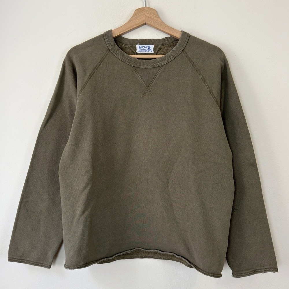 Vintage 80's Velva Sheen Double V Raglan Brown Blank Sweatshirt Made In USA - L
